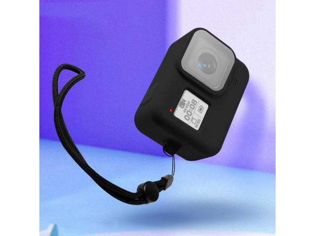 Silicone Protective Case Cover with Wrist Strap for GoPro HERO8 Black (Black)