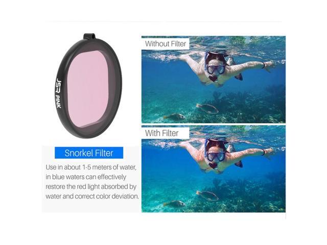 JSR Round Housing Diving 3 in 1 Red + Yellow + Purple Lens Filter for GoPro HERO8 Black