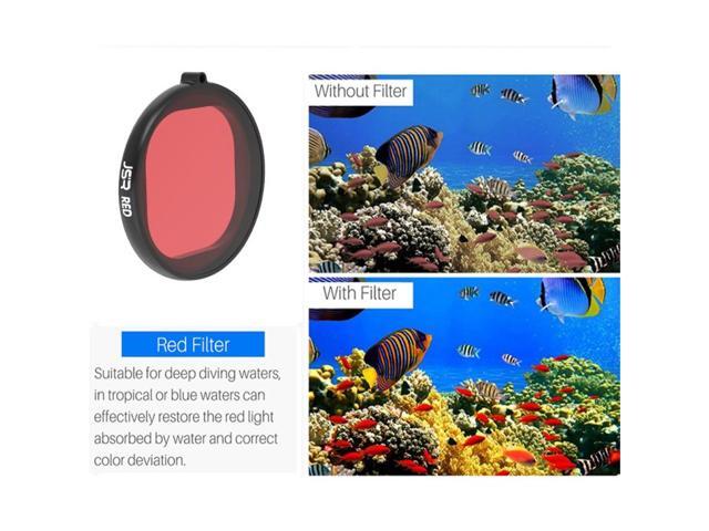 JSR Round Housing Diving 3 in 1 Red + Yellow + Purple Lens Filter for GoPro HERO8 Black