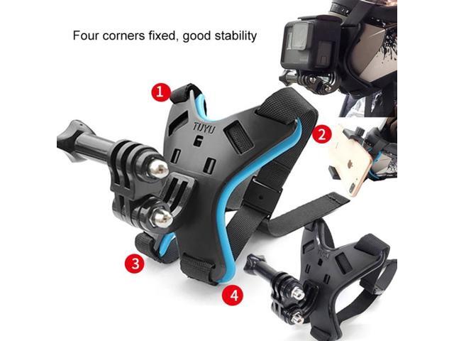 TUYU Motorcycle Helmet Chin Action Camera Mobile Phone Mounting Bracket Blue Bracket+Mobile Phone Clip Blue Bracket+Mobile Phone Clip