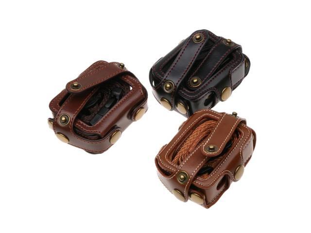 For GoPro HERO7 Black /6 /5 PU Leather Housing Case with Neck Strap & Buttons (Black)