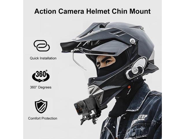 PULUZ Motorcycle Helmet Chin Clamp Mount for GoPro and Other Action Cameras (Black)