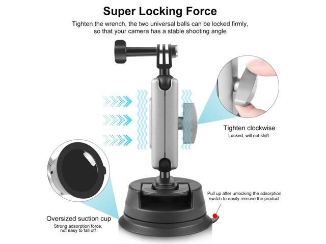 PULUZ Car Suction Cup Arm Mount with Mount Adapter & Long Screw