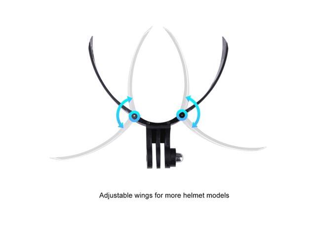 Foldable Bending Action Camera Phone Helmet Mount Kit with J-Hook Buckle & Rotation Phone Clamp & Adapter (Black)