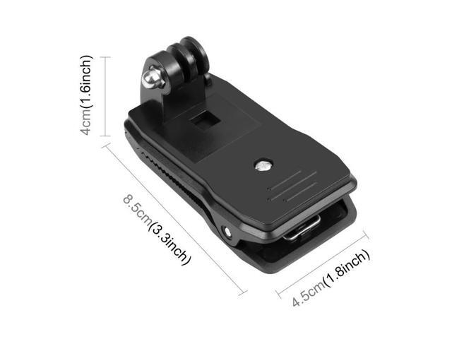 PULUZ 4 in 1 360 Degree Rotating Backpack Hat QR Clip Rec-mounts with Phone Clamp Kit