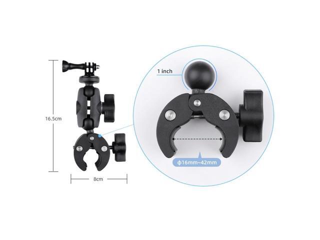 360 Rotation Adjustable Action Camera Clamp Plier Base Holder(Black)
