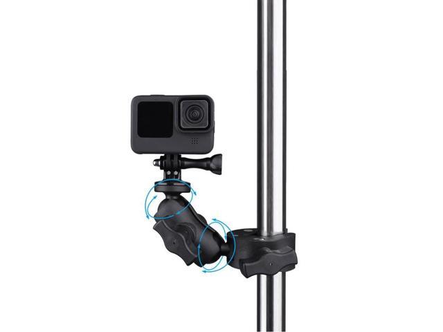 360 Rotation Adjustable Action Camera Clamp Plier Base Holder(Black)