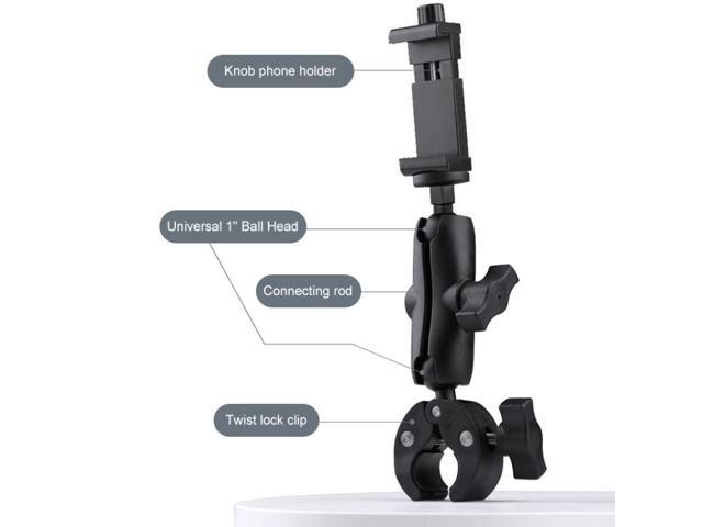Extended Version 360 Rotation Adjustable Action Camera Bike Motorcycle Handlebar Holder (Black)
