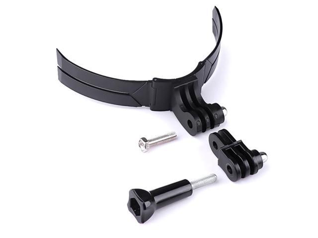 Foldable Bending Action Camera Phone Helmet Mount Kit with J-Hook Buckle & Rotation Phone Clamp & Adapter (Black)