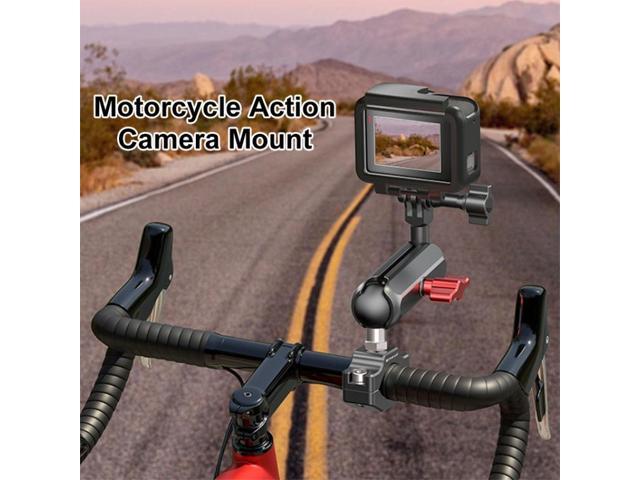 PULUZ Motorcycle Rearview Large Clamp CNC Metal Magic Arm Rod Mount