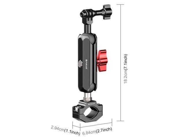 PULUZ Motorcycle Rearview Large Clamp CNC Metal Magic Arm Rod Mount