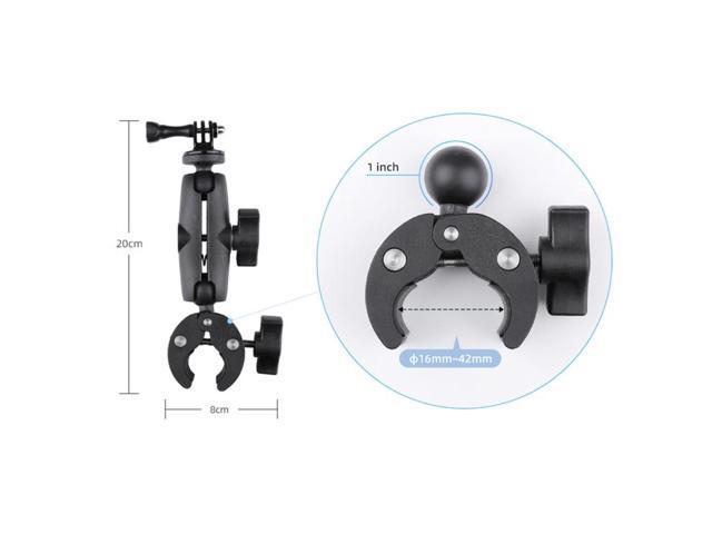 Extended Version 360 Rotation Adjustable Clamp Plier Base Holder with Phone Clamp (Black)