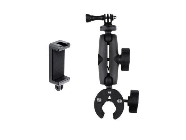 Extended Version 360 Rotation Adjustable Clamp Plier Base Holder with Phone Clamp (Black)
