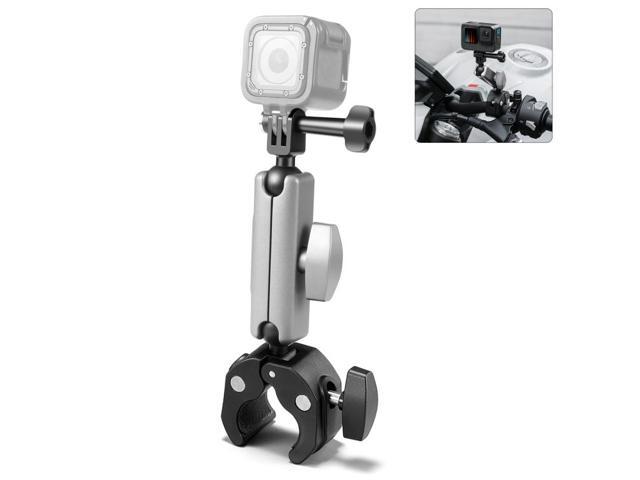 PULUZ Motorcycle Crab Pliers Clip Arm Mount with Mount Adapter & Long Screw (Black)