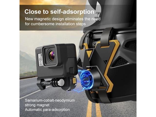 PULUZ Magnetic Quick Release Motorcycle Helmet Chin Strap Mount (Black)
