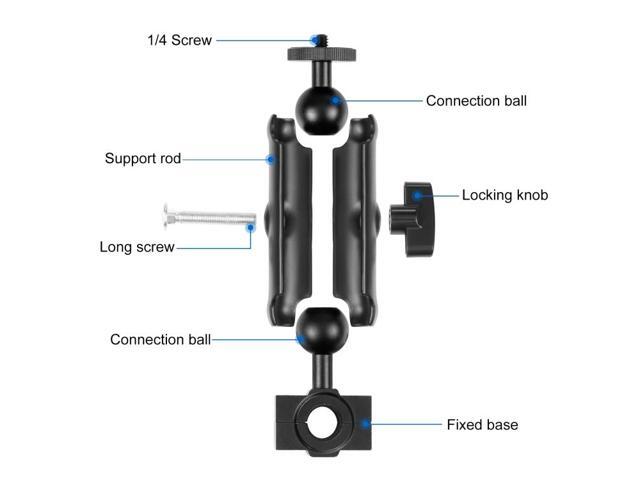 PULUZ Motorcycle Holder Rearview Mirror Fixed Mount for GoPro and Other Action Cameras (Black)