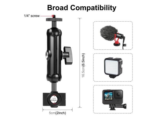 PULUZ Motorcycle Holder Rearview Mirror Fixed Mount for GoPro and Other Action Cameras (Black)