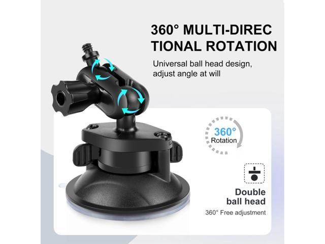 PULUZ 1/4 inch Magic Arm Suction Cup Mount (Black)