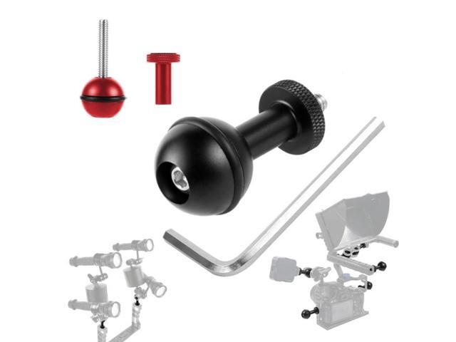Ball Head Adapter Adjustable Screw Fixed Mount Camera Underwater Diving Photography Lights Bracket (1/4 Inch Red)