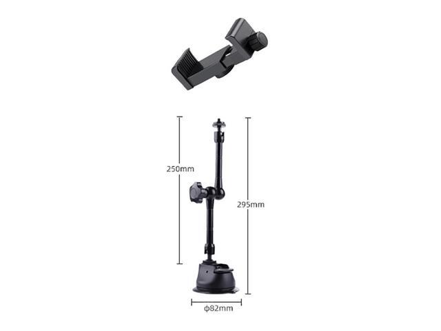 Single Suction Cup Articulating Friction Magic Arm Phone Clamp Mount (Black)