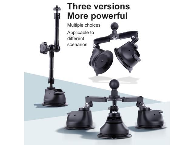 Single Suction Cup Articulating Friction Magic Arm Phone Clamp Mount (Black)