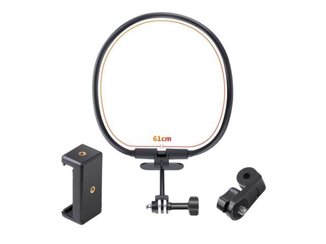 Hands Free Lazy Wearable Neck Phone Camera Holder with Phone Clamp, Extended Version(Black)