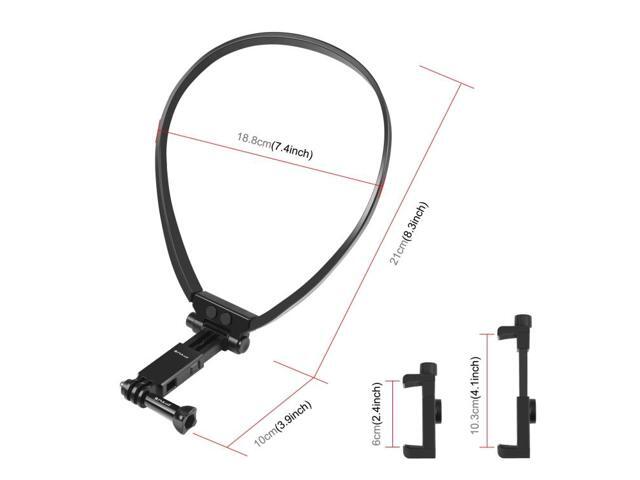 PULUZ Lazy Adjustable Neck Bracket for GoPro Action Camera Smartphones (Black)