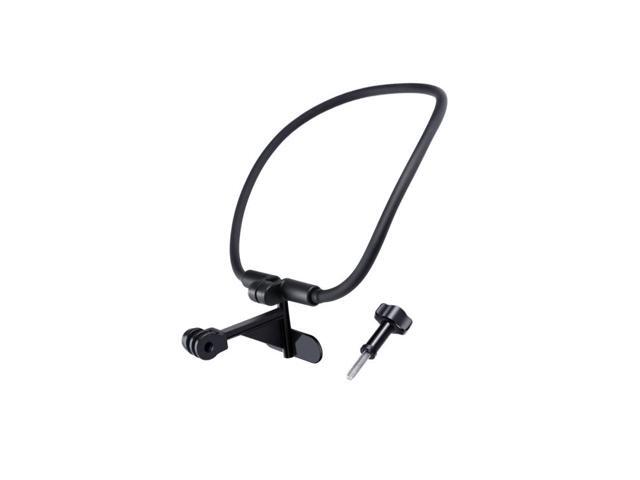 Hands Free Lazy Wearable Neck Phone Camera Holder with Phone Clamp, Extended Version(Black)