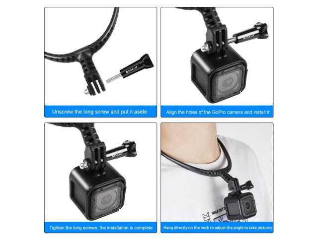 PULUZ Lazy Adjustable Neck Bracket for GoPro Action Cameras (Black)