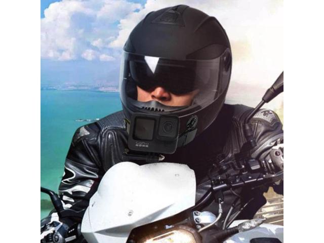 TUYU Motorcycle Integrated Hinged Helmet Chin Sports Camera Mounting Bracket With 4 Stickers