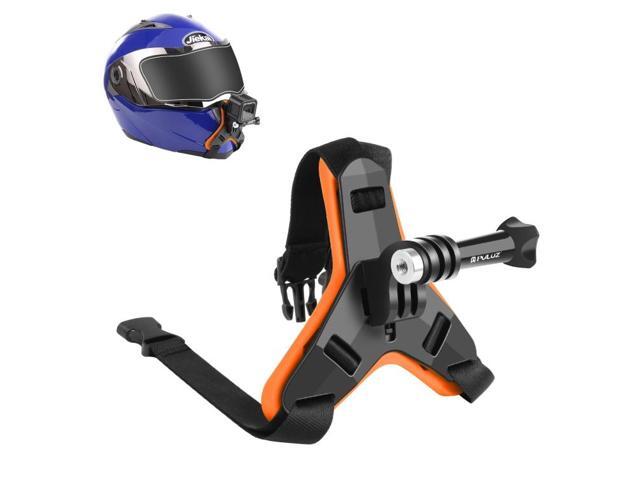PULUZ Motorcycle Helmet Chin Strap Mount for GoPro, DJI Osmo Action and Other Action Cameras (Orange)