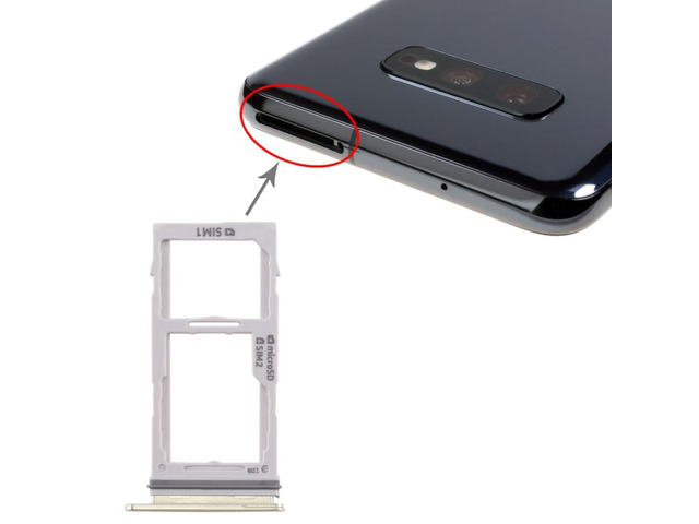 For Galaxy S10+ / S10 / S10e SIM Card Tray + SIM Card Tray / Micro SD Card Tray