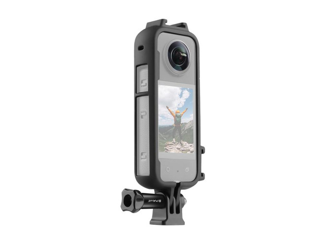 For Insta360 X3 PULUZ Cold Shoe PC Plastic Protective Frame with Adapter Mount &