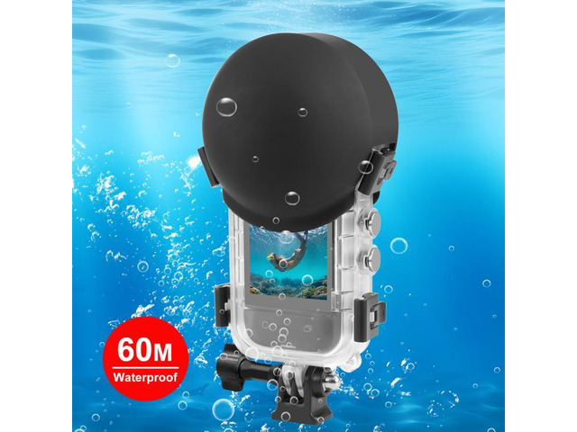 For Insta360 X5 PULUZ 60m Waterproof Sealed Diving Case with Silicone Lens Cover (Black) (Black)