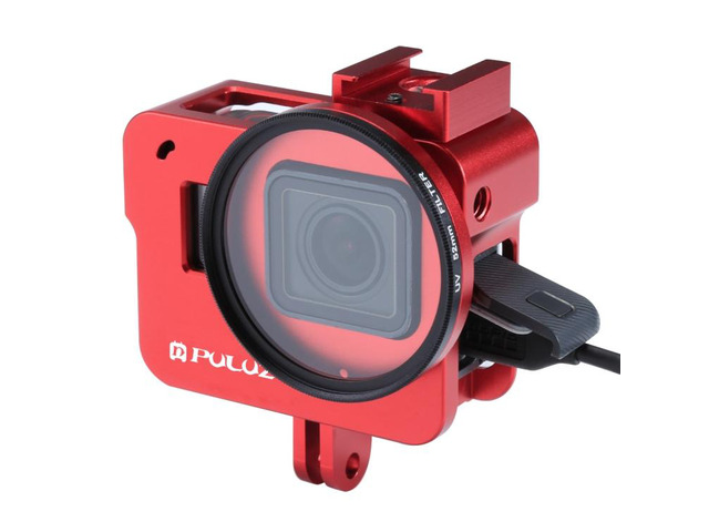 PULUZ Housing Shell CNC Aluminum Alloy Protective Cage with 52mm UV Lens for GoP