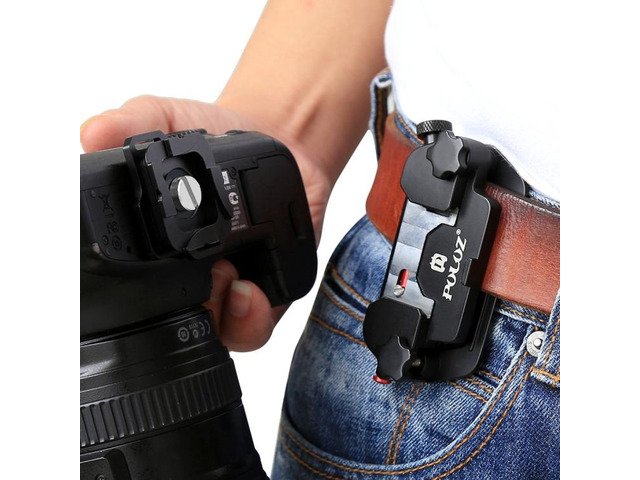 PULUZ Capture Camera Clip Aluminum Alloy Quick Release Clip with Plate (Red)