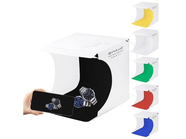 PULUZ 20cm Include 2 LED Panels Folding Portable 1100LM Light Photo Lighting Stu
