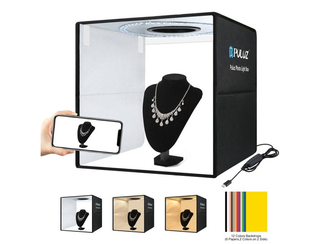 PULUZ 50cm Photo Studio Light Box Portable Light Tent LED Photography Studio Ten
