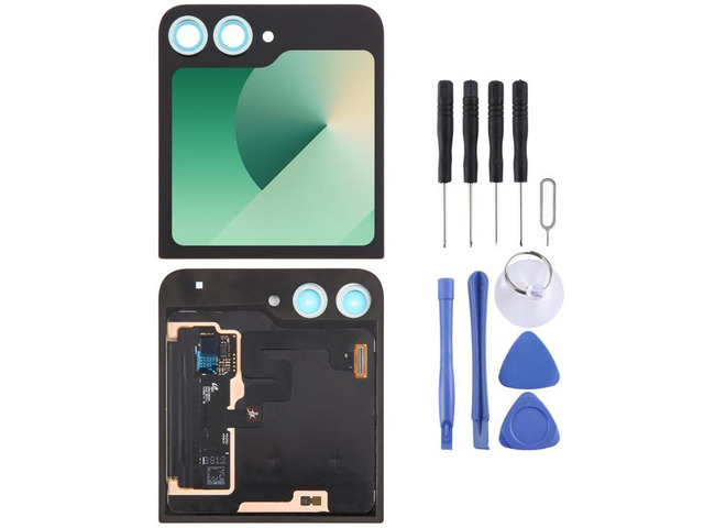 For Samsung Galaxy Z Flip6 SM-F741B Original LCD Secondary Screen Digitizer Full Assembly with Camera Lens Cover (Green)