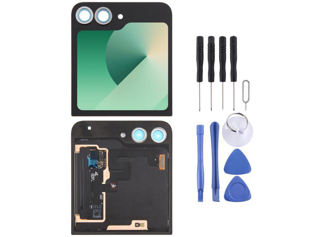 For Samsung Galaxy Z Flip6 SM-F741B Original LCD Secondary Screen Digitizer Full Assembly with Camera Lens Cover (Silver)