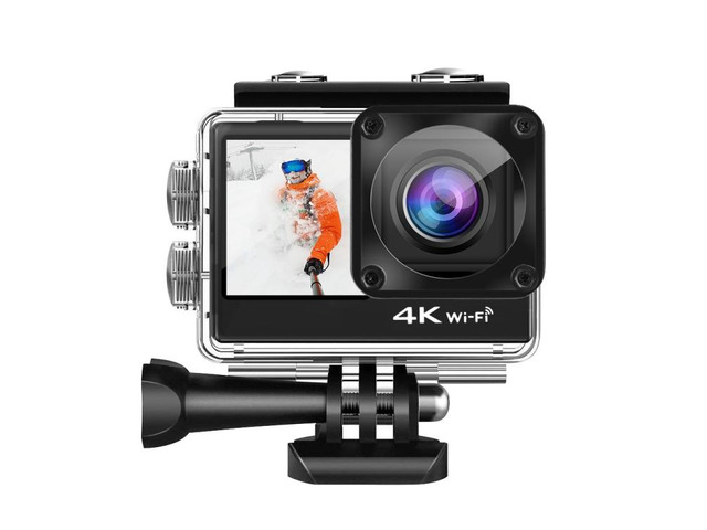 C1 Dual-Screen 2.0 inch + 1.3 inch Screen Anti-shake 4K WiFi Sport Action Camera Camcorder with Waterproof Housing Case, Allwinner V316, 170...