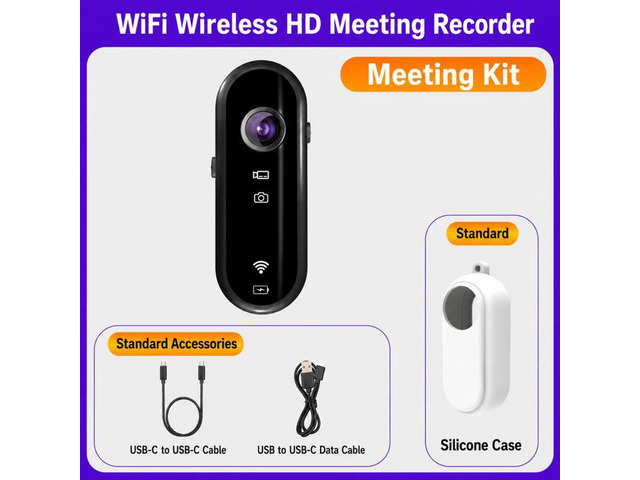 Mini Magnetic Action Camera 1080P Wearable Body Cam With Wi-Fi App, EIS Meeting 