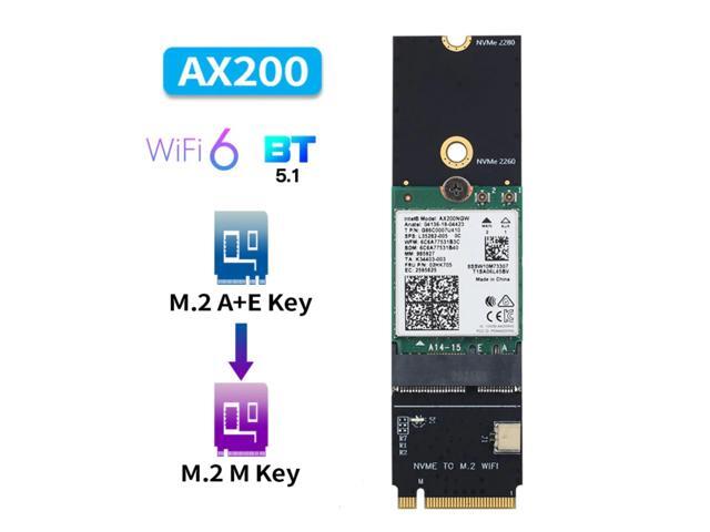 Dual band 3000Mbps 802.11ax Wi-Fi 6 M.2 M Key Desktop Kit Intel AX200 Bluetooth 5.1 Wifi Card 2.4G/5Ghz MU-MIMO AX200NGW Adapter