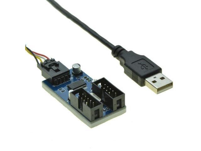 USB 2.0 Male 1 to 2 9Pin USB header Female Extension Cable Card USB2.0 to 9-Pin USB HUB USB 2.0 9 pin Connector Port Multilier