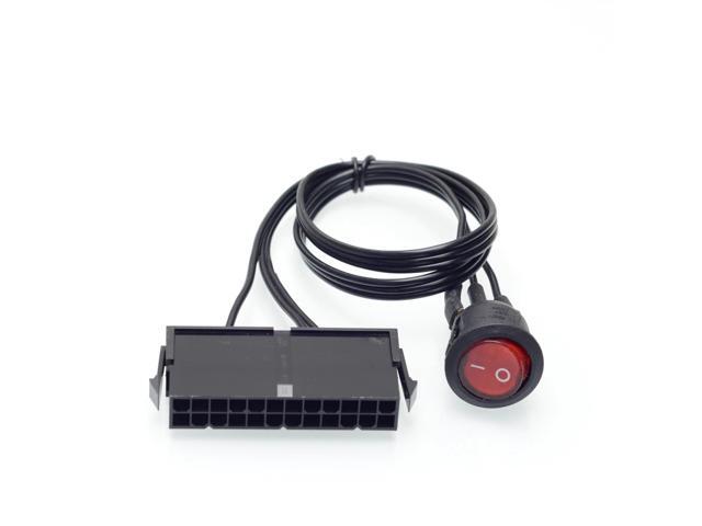 ATX/EPS 24pin Power supply Jump Start cable with ON / OFF button switch Mining Power adapter reset switch lines
