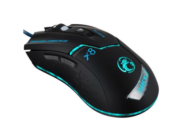 iMICE X8 LED Colorful Light USB 6 Buttons 3200 DPI Wired Optical Gaming Mouse for Computer PC Laptop