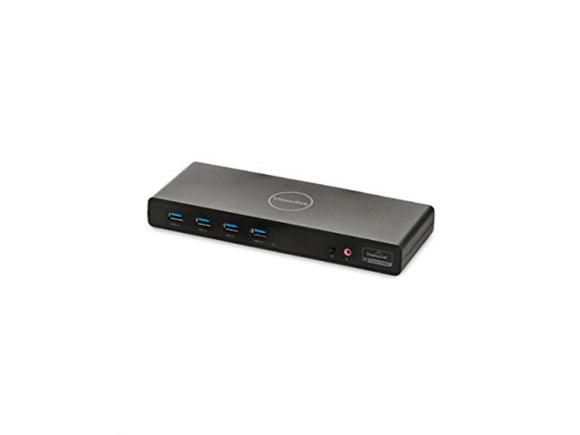 VisionTek VT4000 Universal Dual 4K Laptop Monitor Docking Station Dual UHD Video HDMI DisplayPort USB 30 USB-C RJ45 Ports for Mac & Windows (901005)