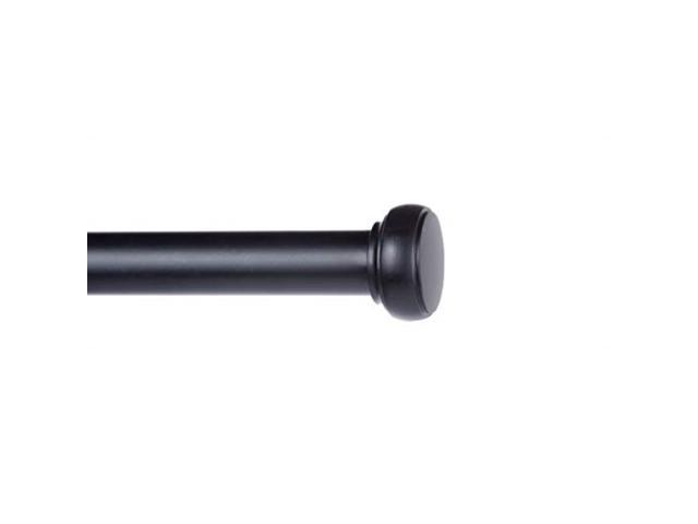 Kenney Weaver 1  Rust-Resistant Single Curtain Rod  72-144   Black