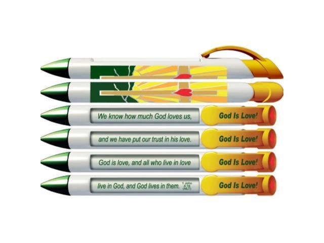 Greeting Pen God is Love Scripture Pens, Scripture Verses with Rotating Messages, 6 Pen Set (36052)