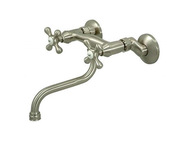 Kingston Brass KS216SN 6-Inch Adjustable Center Wall Mount Bathroom Faucet, Brushed Nickel
